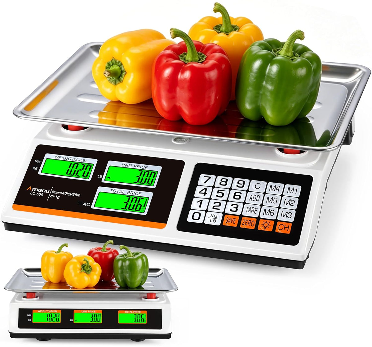 Escala de computación del precio de 1g/88lb, báscula comercial de la