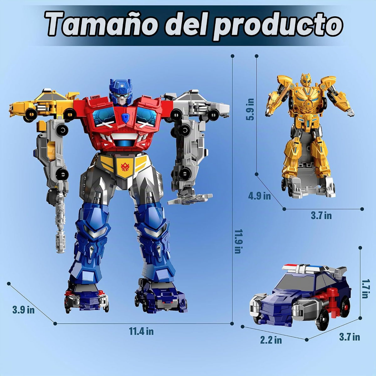 Juguetes magnéticos de robot de coche para niños, 6 vehículos que