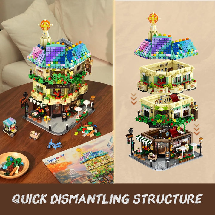 Flower Cafe - Juego de construcción de casa con luces 1876