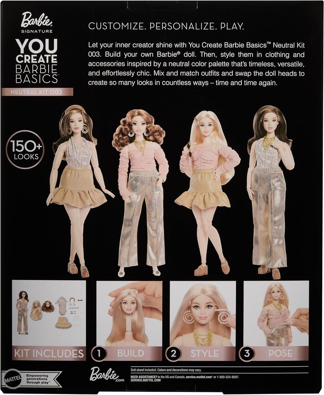 Barbie Basics You Create Neutral Kit 003 con muñeca de moda persona...