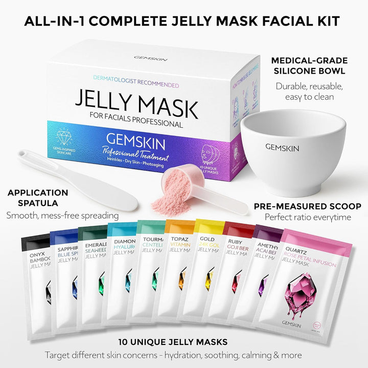 GEMSKIN Mascarilla de gelatina para tratamientos faciales despegabl...