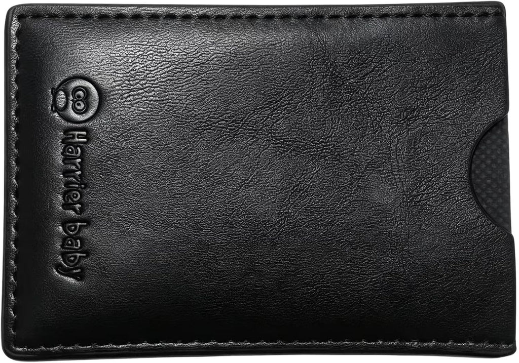 Cartera minimalista delgada para hombre, tarjetero de bolsillo frontal