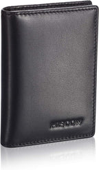 Funda de piel para tarjetas de visita para hombres y mujeres, piel de becerro italiana