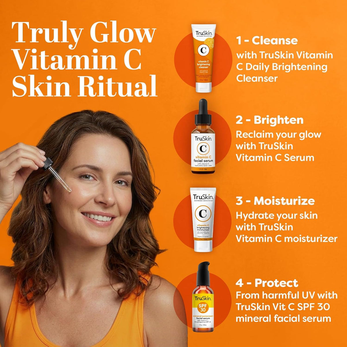 TruSkin - Suero de vitamina C para la cara, suero facial antienveje...
