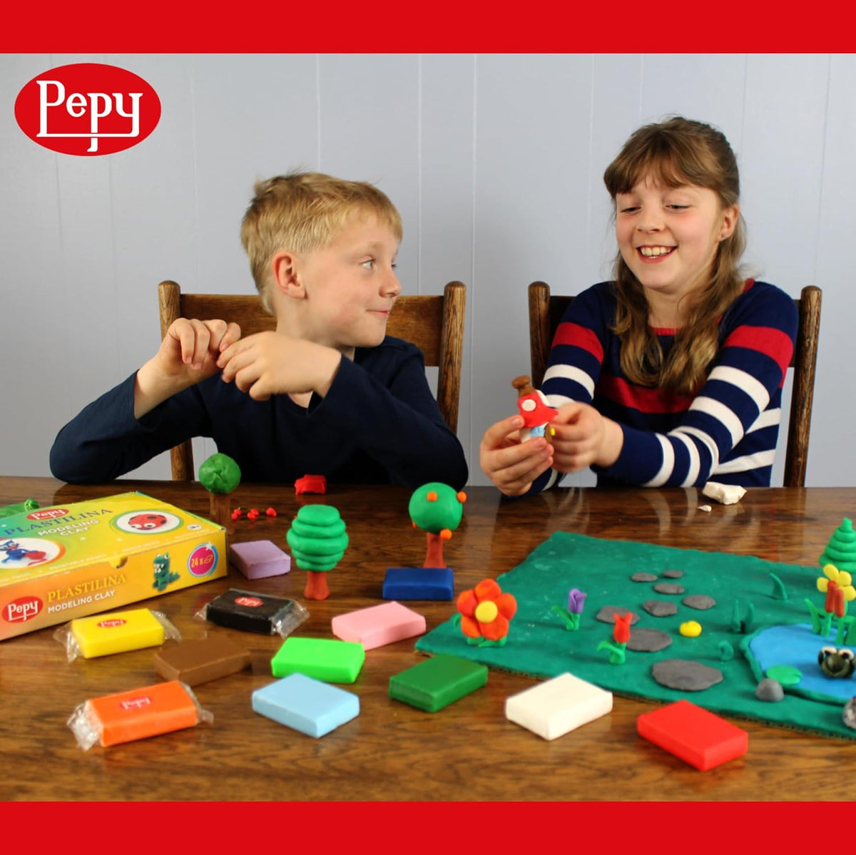 Plastilina - Arcilla de modelado reutilizable y que no se seca, juego de regalo de 24 barras con herramientas de modelado y tutorial, 2 de cada uno de 12 colores, barras de 1.4 oz, perfecta para