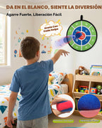 Juego de pelota para lanzar y atrapar, guante de béisbol 2 en 1 para niños pequeños y tablero objetivo, juguete pegajoso para atrapar juguetes al aire libre, juegos al aire libre, patio trasero, playa