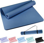Tapete de yoga extra ancho de 72 x 32 pulgadas, tapete de ejercicio antideslizante de TPE para entrenamiento en casa, tapete de yoga grande de alta densidad de 0.236 pulgadas para hombres y