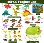 46 piezas de juguetes de dinosaurio para niños 3-5 5-7 figuras realistas de