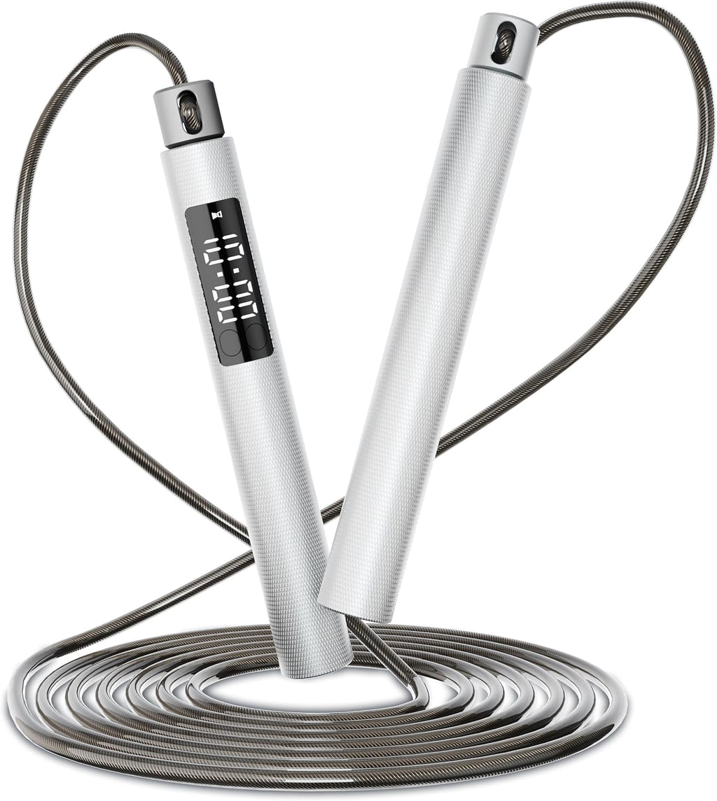 Cuerda de salto de aluminio, cuerda de velocidad ajustable para hombres y mujeres