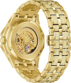 Bulova Octava - Reloj automático de pulsera con acento de cristal y tono dorado | 1.642 in | 98A292