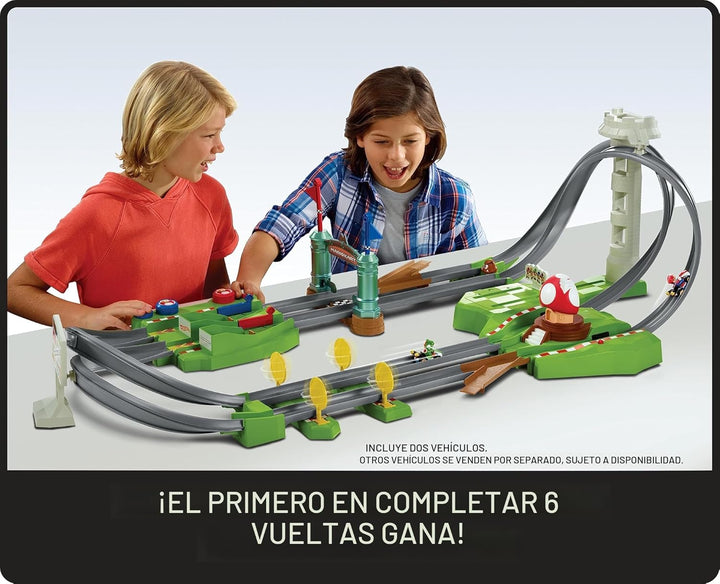 Hot Wheels Mario Kart Circuit Juego de pistas y 2 vehículos de jugu...