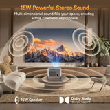 Proyector inteligente con Google TV, soporte 4K mini proyector port...