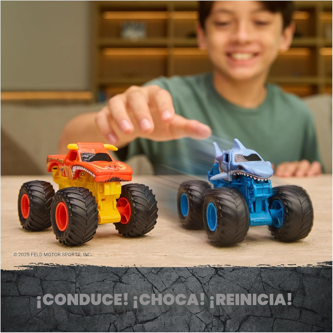 Monster Jam Smash &amp; Bash 2-Pack Monster Trucks, Megalodon &amp;...