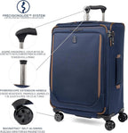Travelpro Crew Classic Maleta de mano ligera, extensible, de lados suaves, Azul patriota