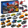 Alloy Cars - Calendario de Adviento 2026 para niños, 24 piezas, calendario de cuenta regresiva de juguete fundido a presión, regalo de Navidad, caja sorpresa para niños y niñas de 3, 4, 5, 6, 7, 8
