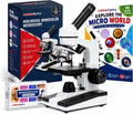 Microscopios 40X-2000X para estudiantes adultos, kit completo de microscopio con diapositivas y adaptador de teléfono
