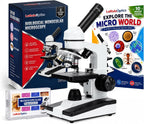 Microscopios 40X-2000X para estudiantes adultos, kit completo de microscopio con diapositivas y adaptador de teléfono