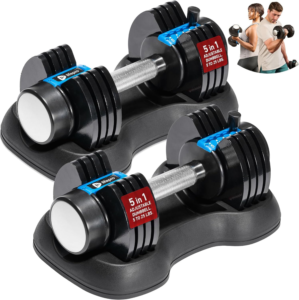 Lifepro Mancuernas Ajustables y Pesas para Gimnasio en Casa, Ajuste Rápido