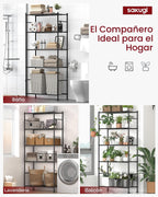 2-Pack de Estanterías de Acero para Garaje de 5 Niveles, 33.5"x12.6"x72", negro