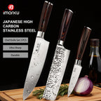 imarku - Juego de cuchillos de cocina de acero inoxidable japonés HC (3