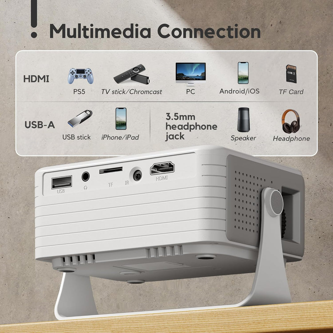 Mini proyector con WiFi y Bluetooth, AKIYO 2026 Proyector actualiza...