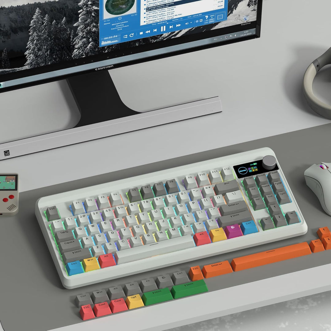 Womier M87 - Teclado mecánico 75% con pantalla inteligente TFT y pe...