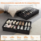 Lifewit Organizador de Almacenamiento para Zapatos Bajo la Cama, Pack de 4 (16 Celdas para Zapatos)