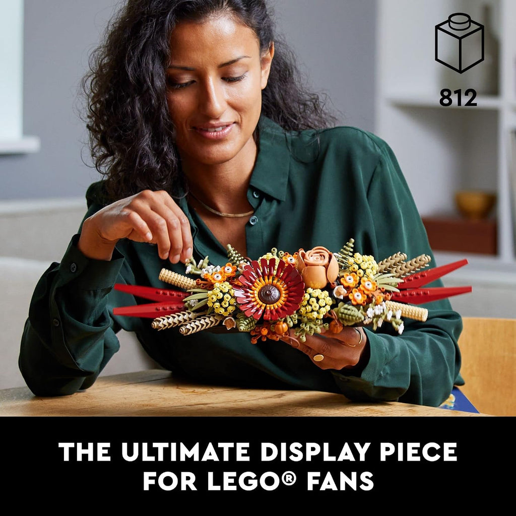LEGO Icons - Juego de centro de mesa de flores secas para adultos, a partir de 18 años, decoraciones de otoño y Acción de Gracias para mesa de comedor o mantel - 10314