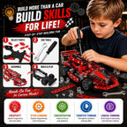 Kit de coche modelo de metal, 287 piezas de juguetes de construcción