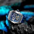 TSAR BOMBA Reloj de Lujo Masculino Automático 50M Resistente al Agua Movimiento Mecánico Japonés Caja de Acero Inoxidable Tonneau Cristal de Zafiro Esfera Grande Tipo Cool Moda Único Regalo para Hombre