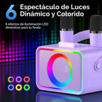 Karaoke Machine para Kids Adults,Bluetooth Speaker 2 Wireless Microphones