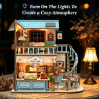 Mini kit de casa, casa de muñecas en miniatura para libros para