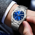 Relojes de negocios de cuarzo de acero inoxidable de cara grande de