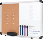 VUSIGN Combinación de pizarra blanca y tablero de corcho, tablero de borrado en seco de 17 x 23 pulgadas y tablero de corcho para el hogar u oficina, tablero de anuncios montado en la pared con marco