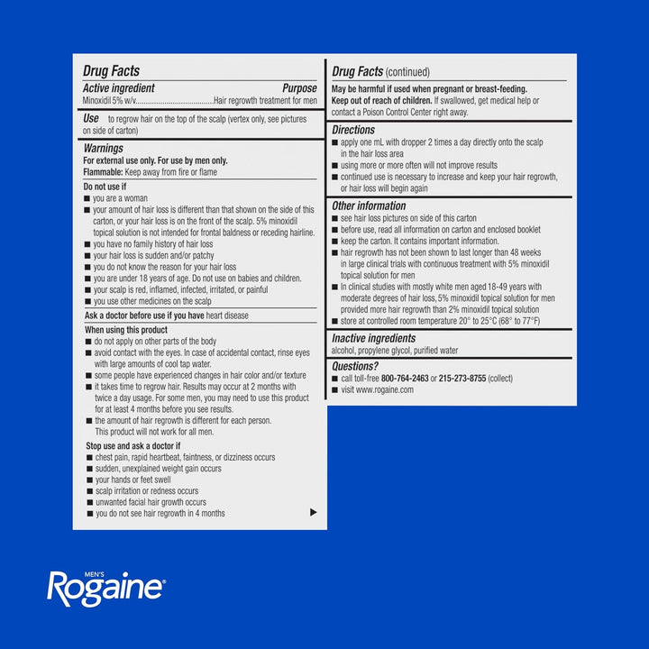 Solución Rogaine para hombres, suministro de un mes