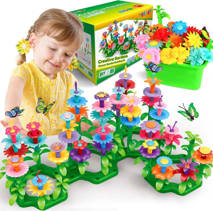 YEEBAY Juguetes de construcción de jardín de flores para niñas de 3...