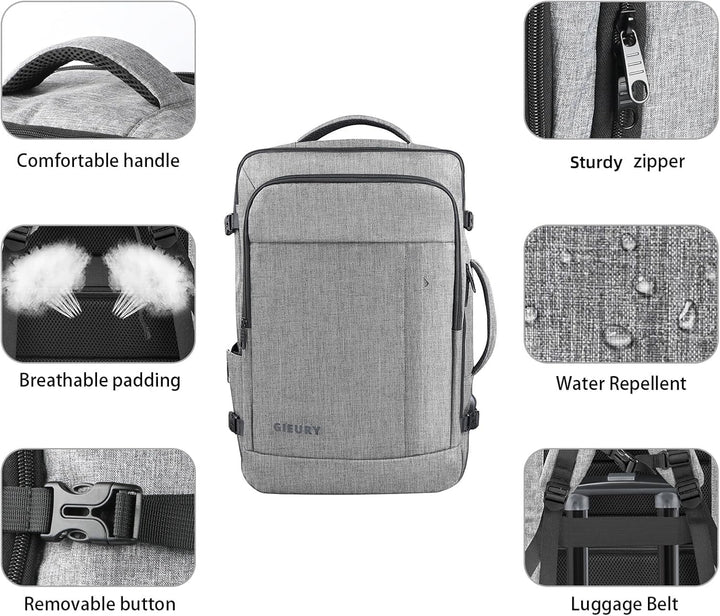 Gieury Mochila de 60L, mochila de viaje extra grande para hombres y...