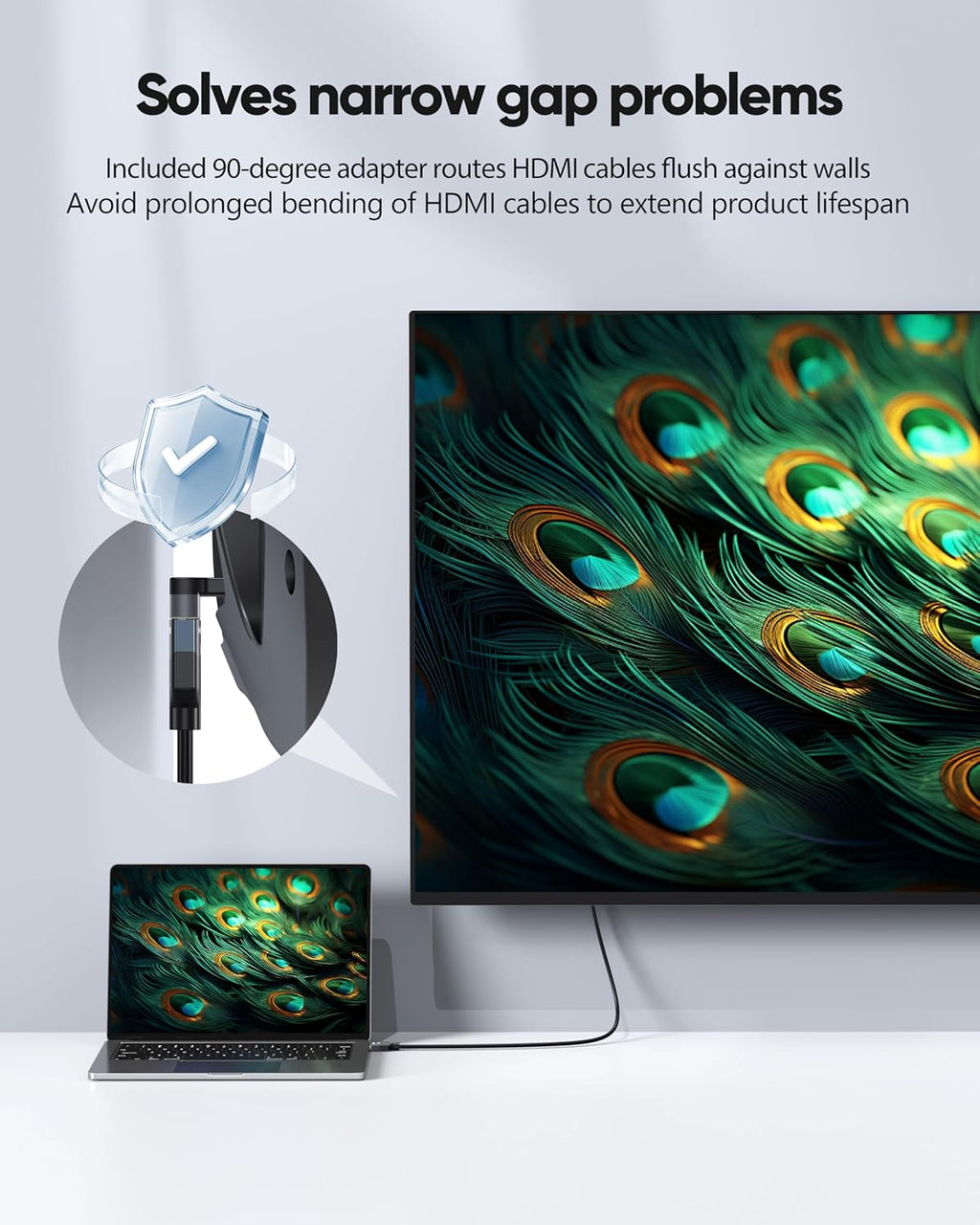 Cable HDMI 8K de 20 pies, paquete de 2, compatible con monitor