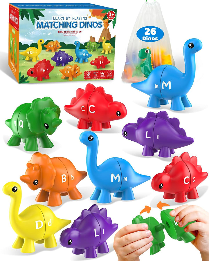 Walenty 26 piezas de juguetes de aprendizaje del alfabeto de dinosa...