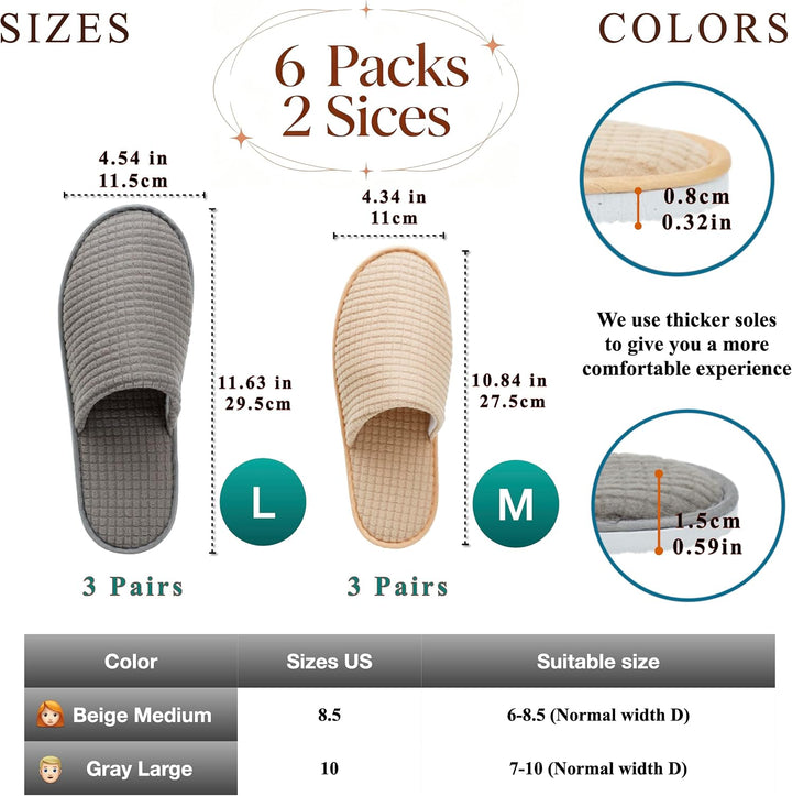 OSTADARRA 6-10 pares de zapatillas de spa, zapatillas desechables a...