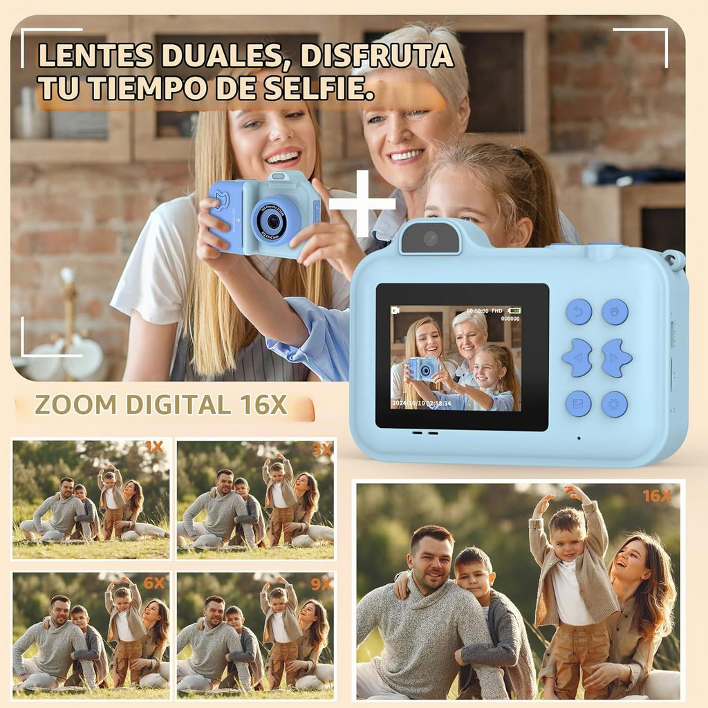 Cámara de Impresión Instantánea MISIRUN para Niños de 4 a 12 Años, Regalo de Cumpleaños para Niña o Niño