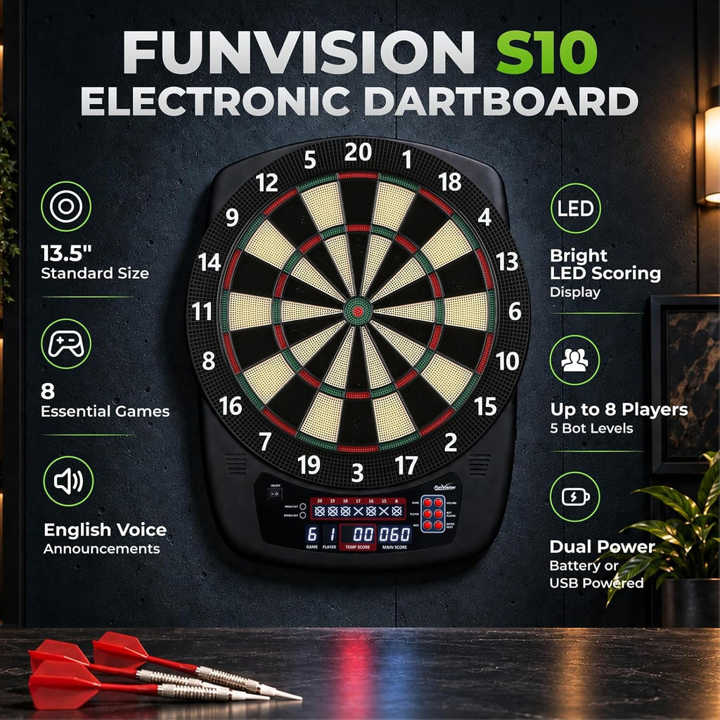 FunVision Tablero de dardos electrónico S10 para adultos