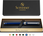 Scriveiner – Bolígrafo roller azul medianoche, con lacado azul y acabado cromado, repuesto de tinta Schmidt, para hombres y mujeres, para profesionales y oficinas ejecutivas