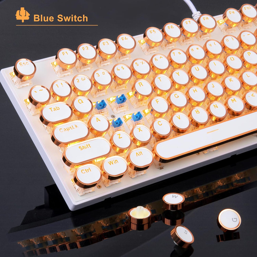MageGee - Teclado mecánico para juegos estilo máquina de escribir r...
