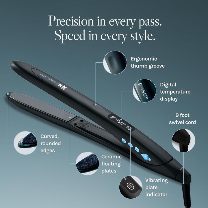 Bio Ionic 10X Plancha Alisadora, Plancha para el Cabello con Placas...