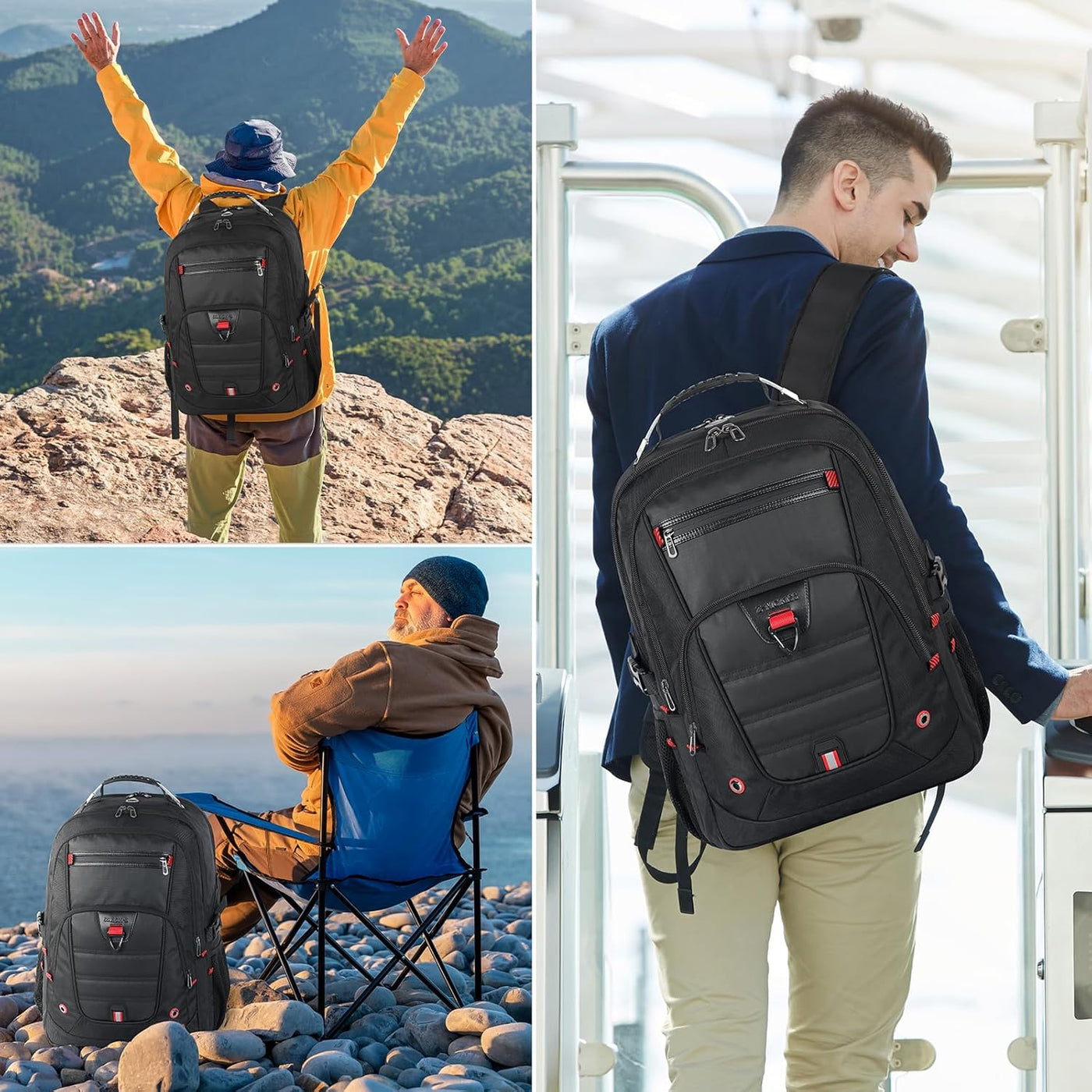 Z-MGKISS Mochila extra grande para hombre, bolsa de viaje para port...