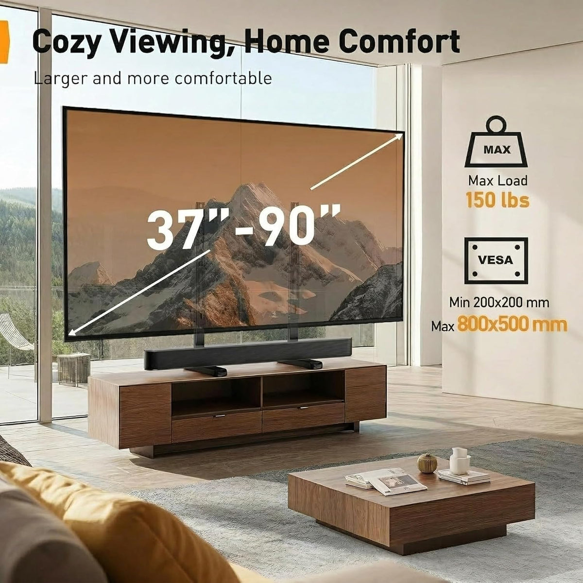 Perlegear Patas universales para TV de 37 a 90 pulgadas de hasta 150 libras