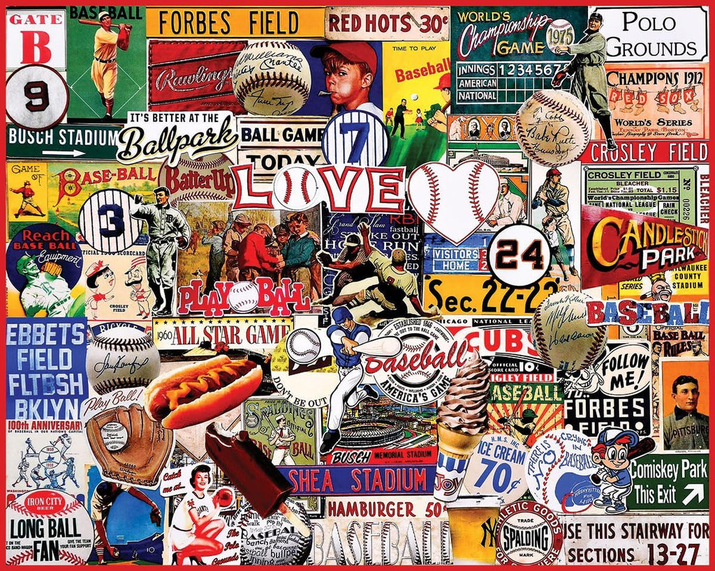 White Mountain Rompecabezas de 1000 piezas Deportes nostálgicos, I Love Baseball