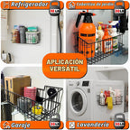 Cestas magnéticas, organizador de cestas de malla de alambre de metal de gran capacidad para almacenamiento de diversas herramientas, estante magnético para garaje, lavandería, cocina, taller, gabinete (2 unidades)
