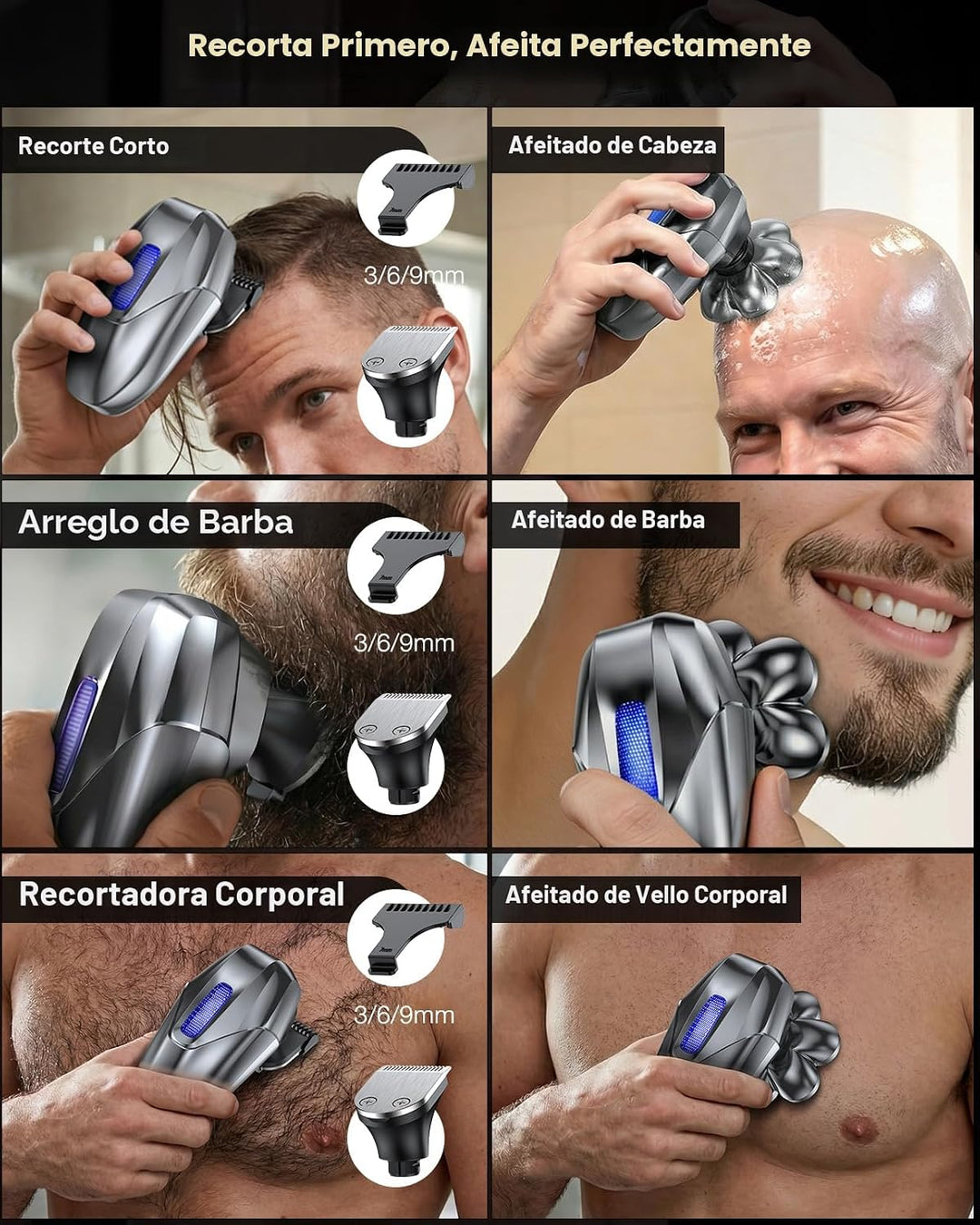 Vylto Afeitadoras de cabeza para hombres calvos, kit de aseo eléctr...